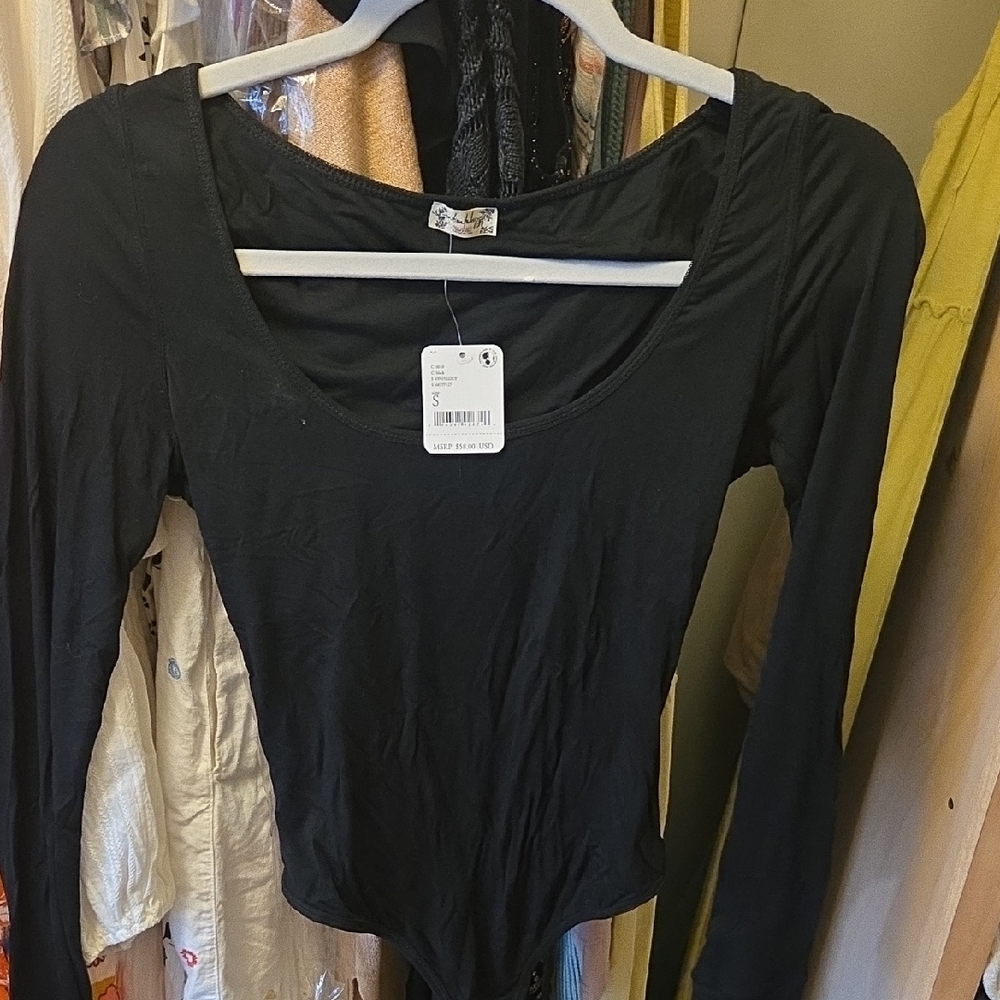 Elegant Black Long Sleeve Bodysuit